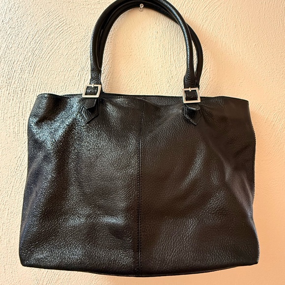Vintage Brooks Brothers Black Genuine Leather Work Tote - Picture 2 of 8